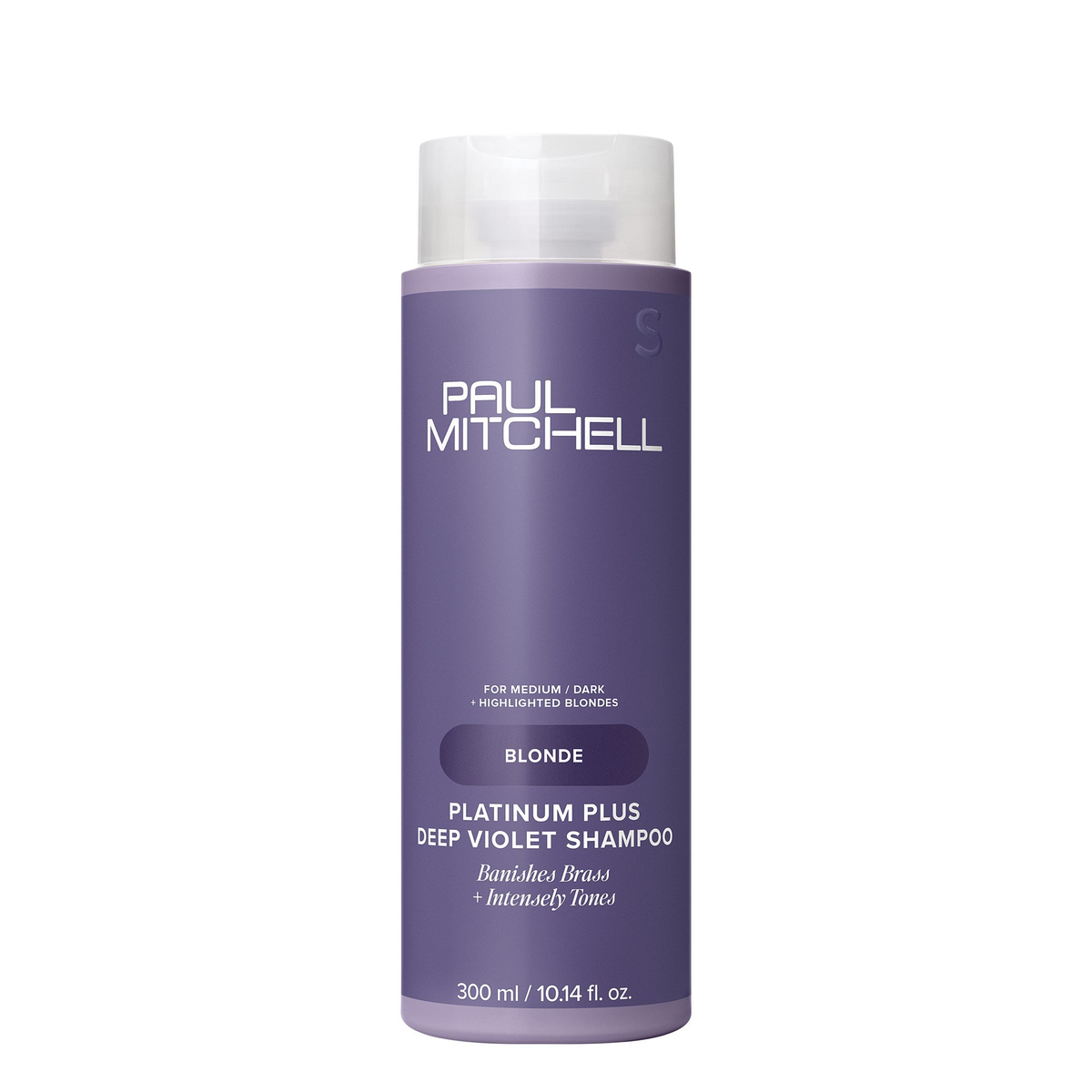 Paul Mitchell Platinum Plus Deep Violet Shampoo 10.14 fl oz on a transparent background